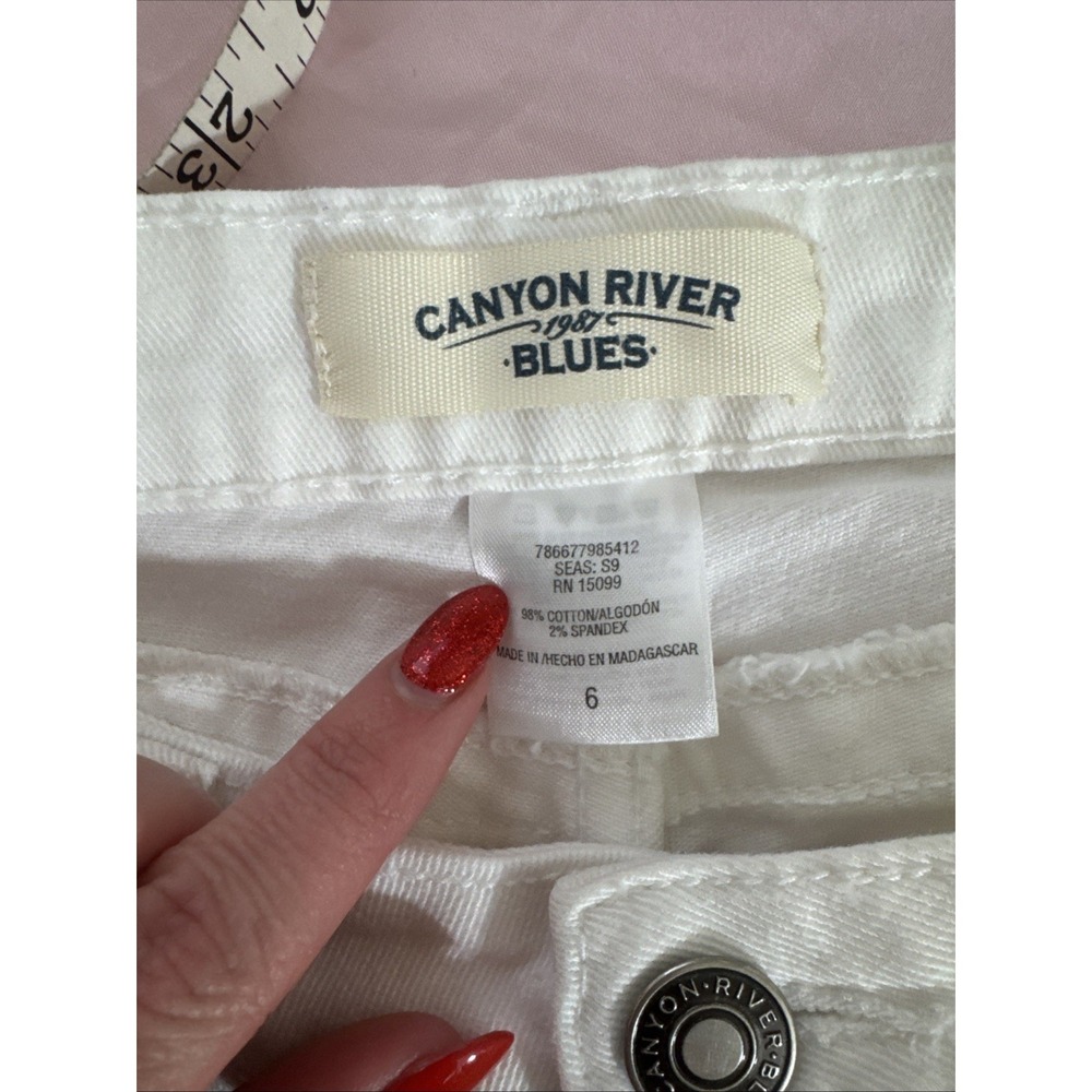 Canyon River Blues Women's Cropped Jeans White travel vaction cotton blend 6 - Picture 5 of 5